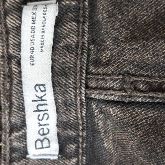 Bershka Acid Washed Gray Grunge Whimsigoth Fringe Hem Denim Longline Skirt Sz 8 - Picture 11 of 12